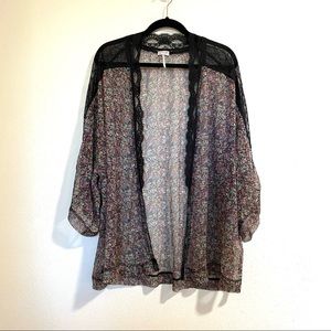 Intimately Free People Floral Kimono with Lace details
